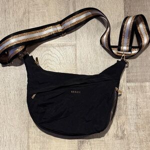 Kenzie Black Crossbody Bag with Gold Accents